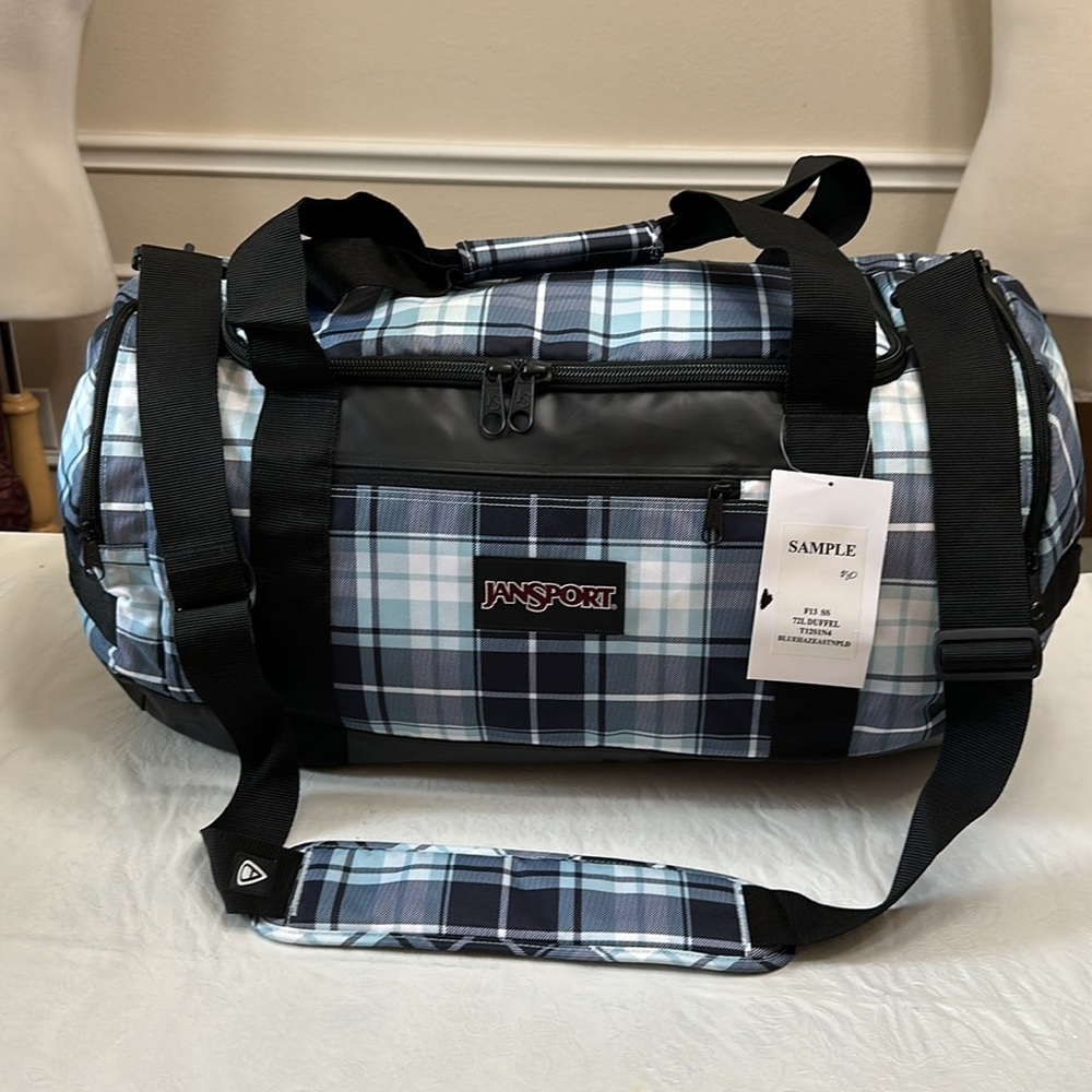 JanSport 72 LITER DUFFEL - Blue Haze Plaid